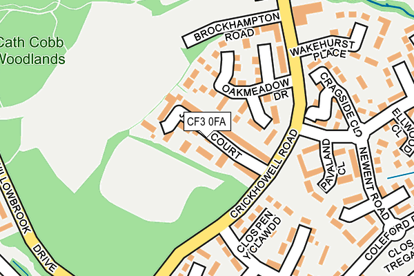 CF3 0FA map - OS OpenMap – Local (Ordnance Survey)