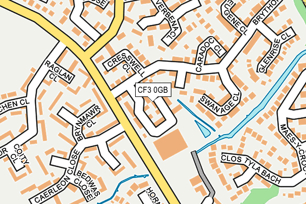 CF3 0GB map - OS OpenMap – Local (Ordnance Survey)