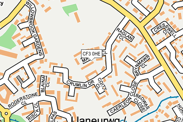 CF3 0HE map - OS OpenMap – Local (Ordnance Survey)