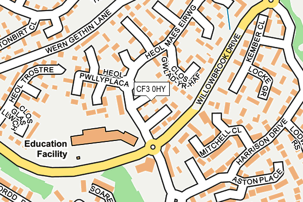 CF3 0HY map - OS OpenMap – Local (Ordnance Survey)
