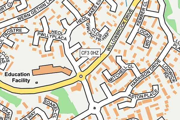 CF3 0HZ map - OS OpenMap – Local (Ordnance Survey)
