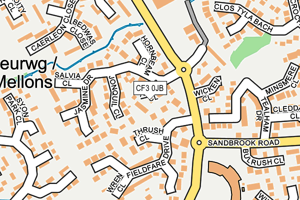 CF3 0JB map - OS OpenMap – Local (Ordnance Survey)