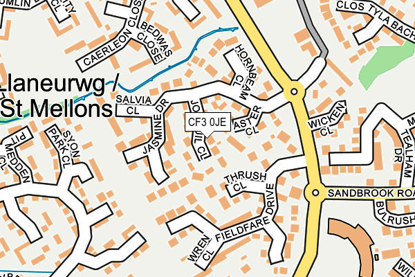 CF3 0JE map - OS OpenMap – Local (Ordnance Survey)