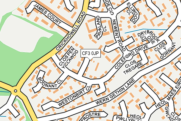 CF3 0JP map - OS OpenMap – Local (Ordnance Survey)