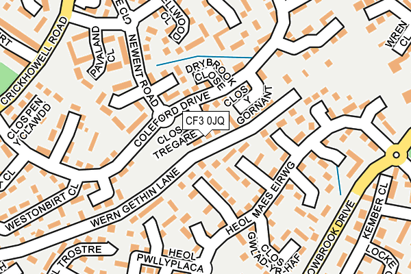 CF3 0JQ map - OS OpenMap – Local (Ordnance Survey)