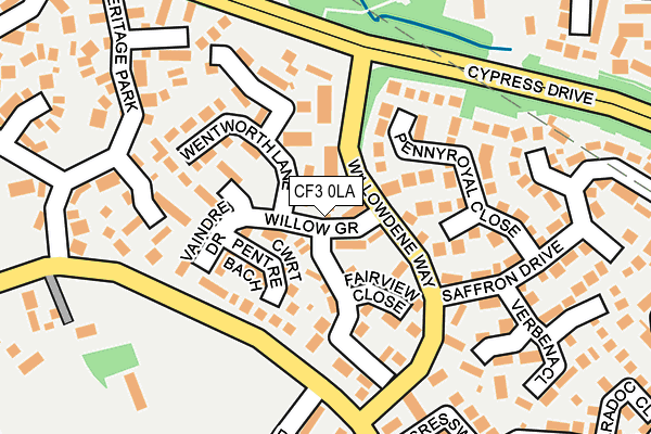 CF3 0LA map - OS OpenMap – Local (Ordnance Survey)