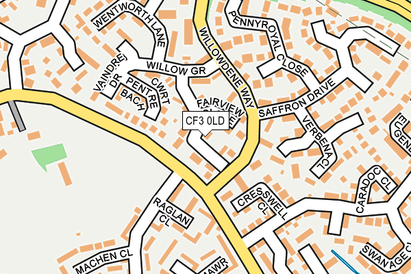 CF3 0LD map - OS OpenMap – Local (Ordnance Survey)