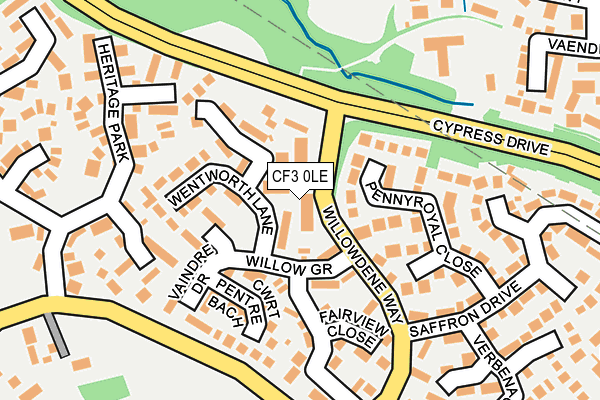 CF3 0LE map - OS OpenMap – Local (Ordnance Survey)