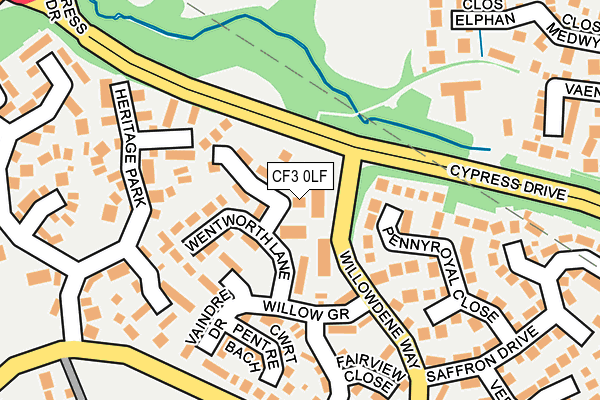 CF3 0LF map - OS OpenMap – Local (Ordnance Survey)