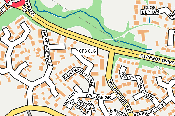 CF3 0LG map - OS OpenMap – Local (Ordnance Survey)