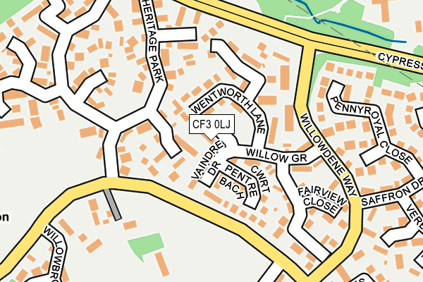 CF3 0LJ map - OS OpenMap – Local (Ordnance Survey)