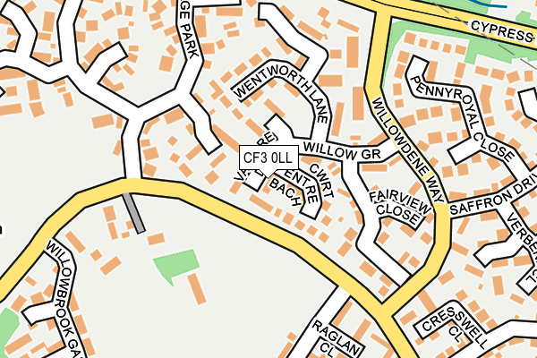 CF3 0LL map - OS OpenMap – Local (Ordnance Survey)