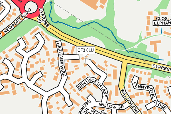 CF3 0LU map - OS OpenMap – Local (Ordnance Survey)