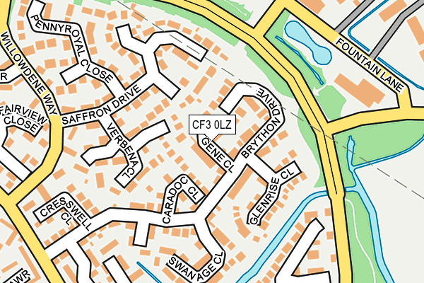 CF3 0LZ map - OS OpenMap – Local (Ordnance Survey)