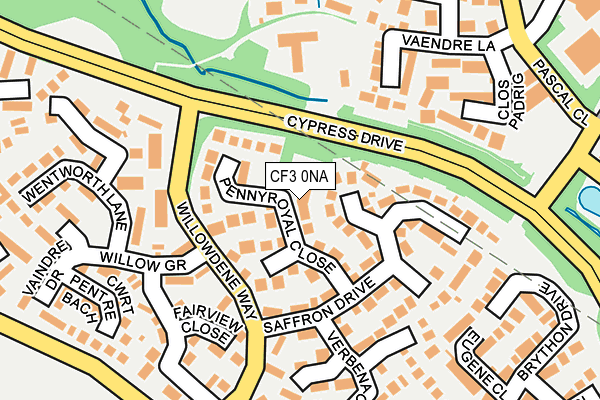 CF3 0NA map - OS OpenMap – Local (Ordnance Survey)