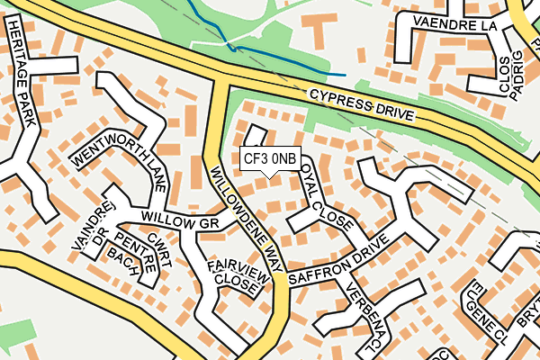 CF3 0NB map - OS OpenMap – Local (Ordnance Survey)