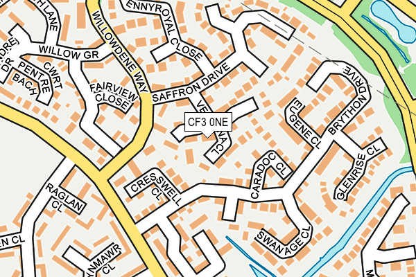 CF3 0NE map - OS OpenMap – Local (Ordnance Survey)