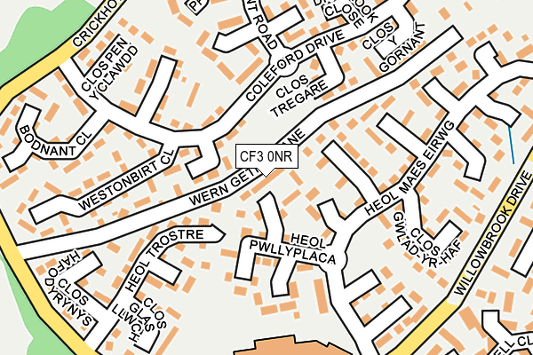 CF3 0NR map - OS OpenMap – Local (Ordnance Survey)