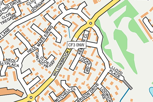 CF3 0NW map - OS OpenMap – Local (Ordnance Survey)