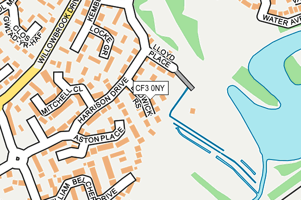 CF3 0NY map - OS OpenMap – Local (Ordnance Survey)