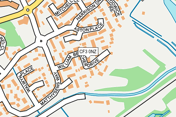 CF3 0NZ map - OS OpenMap – Local (Ordnance Survey)