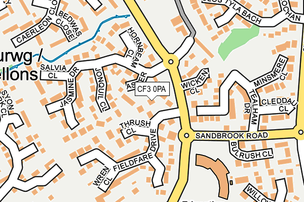 CF3 0PA map - OS OpenMap – Local (Ordnance Survey)