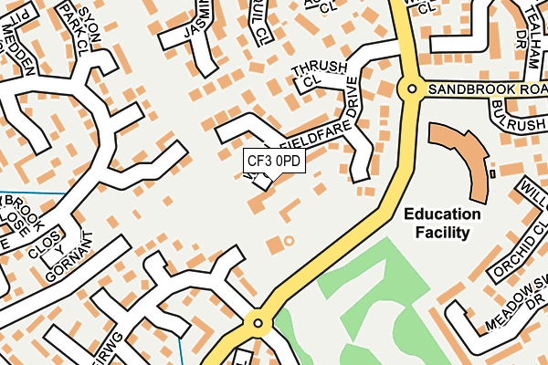 CF3 0PD map - OS OpenMap – Local (Ordnance Survey)
