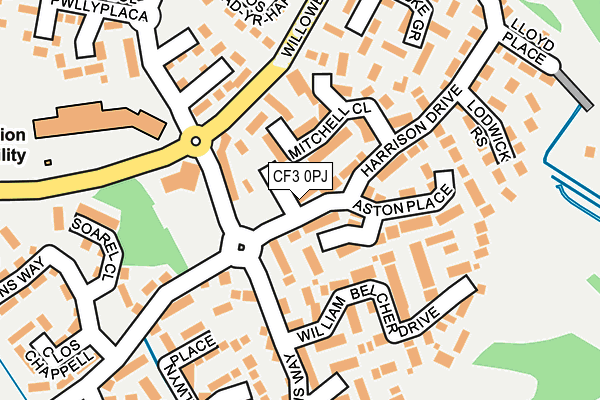 CF3 0PJ map - OS OpenMap – Local (Ordnance Survey)