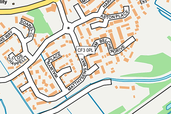 CF3 0PL map - OS OpenMap – Local (Ordnance Survey)