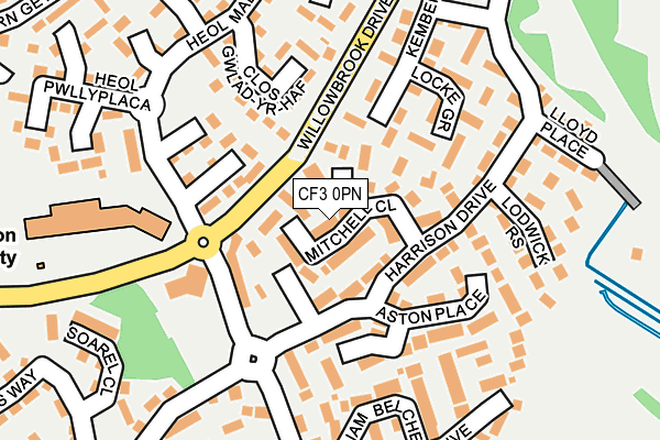 CF3 0PN map - OS OpenMap – Local (Ordnance Survey)