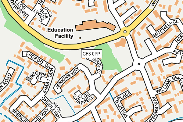 CF3 0PP map - OS OpenMap – Local (Ordnance Survey)