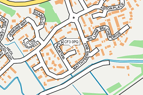 CF3 0PQ map - OS OpenMap – Local (Ordnance Survey)