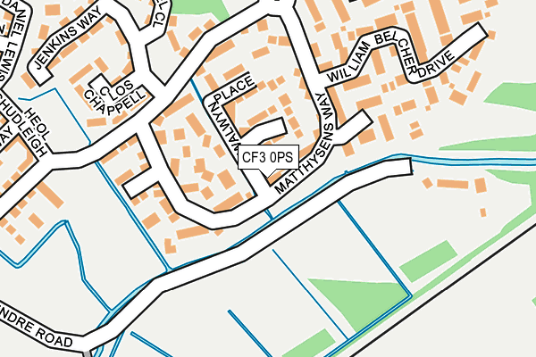 CF3 0PS map - OS OpenMap – Local (Ordnance Survey)