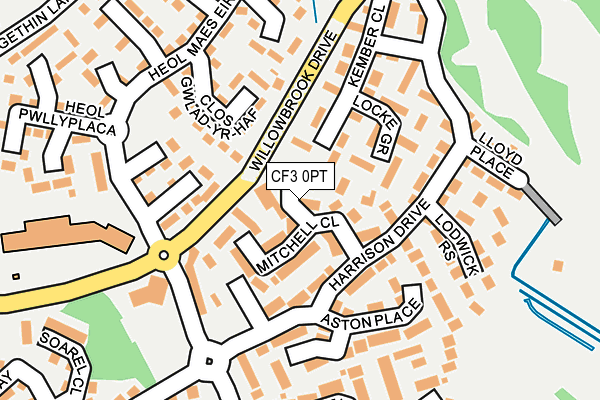 CF3 0PT map - OS OpenMap – Local (Ordnance Survey)