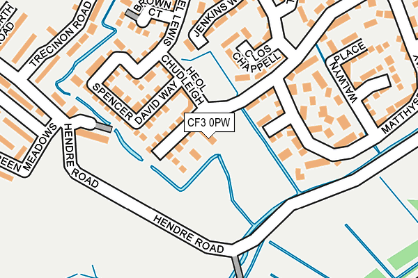 CF3 0PW map - OS OpenMap – Local (Ordnance Survey)