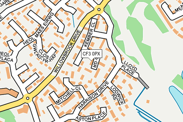 CF3 0PX map - OS OpenMap – Local (Ordnance Survey)