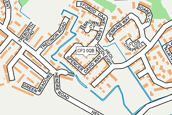 CF3 0QB map - OS OpenMap – Local (Ordnance Survey)