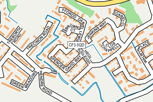 CF3 0QD map - OS OpenMap – Local (Ordnance Survey)