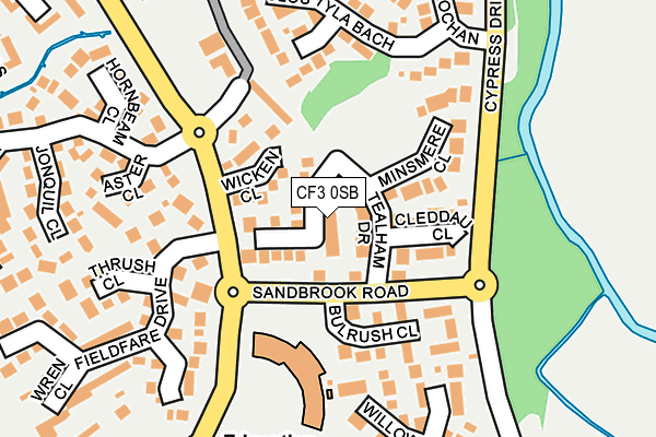 CF3 0SB map - OS OpenMap – Local (Ordnance Survey)