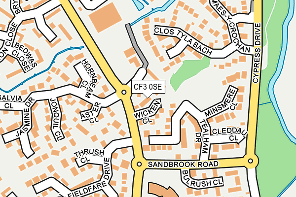 CF3 0SE map - OS OpenMap – Local (Ordnance Survey)