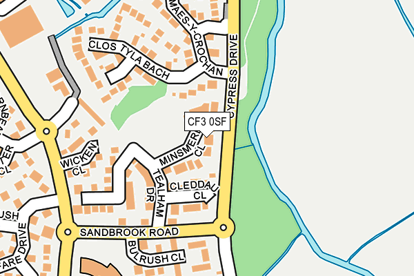 CF3 0SF map - OS OpenMap – Local (Ordnance Survey)