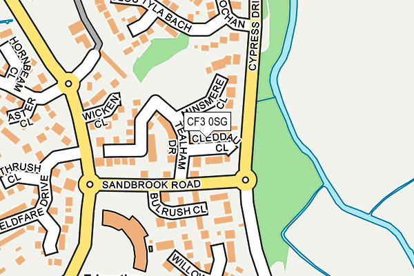 CF3 0SG map - OS OpenMap – Local (Ordnance Survey)