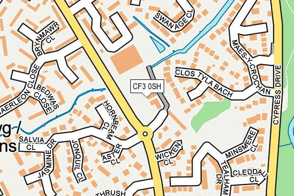 CF3 0SH map - OS OpenMap – Local (Ordnance Survey)