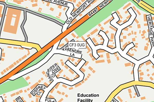 CF3 0UG map - OS OpenMap – Local (Ordnance Survey)