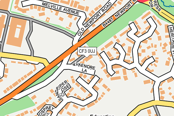 CF3 0UJ map - OS OpenMap – Local (Ordnance Survey)