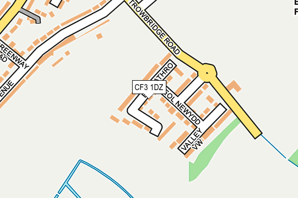 CF3 1DZ map - OS OpenMap – Local (Ordnance Survey)