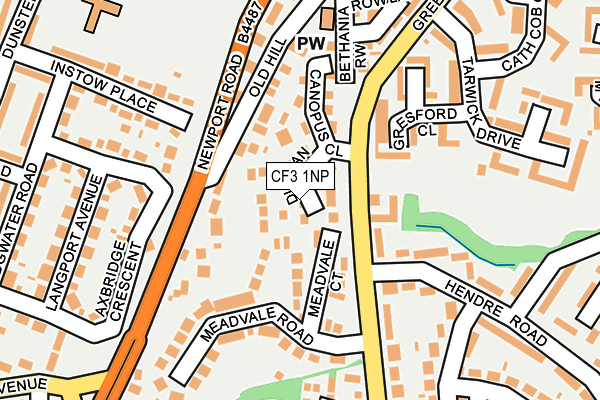 CF3 1NP map - OS OpenMap – Local (Ordnance Survey)