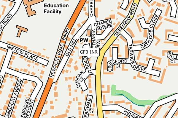 CF3 1NR map - OS OpenMap – Local (Ordnance Survey)