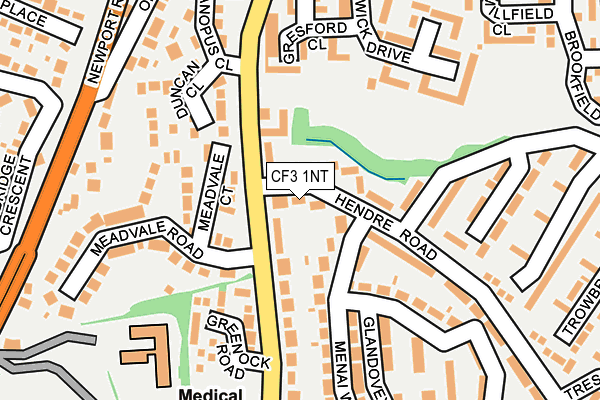 CF3 1NT map - OS OpenMap – Local (Ordnance Survey)