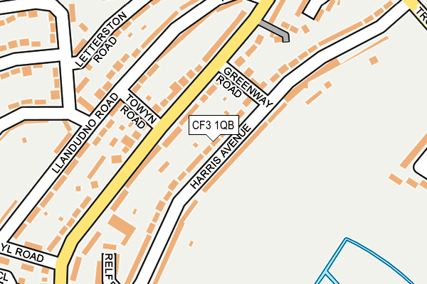 CF3 1QB map - OS OpenMap – Local (Ordnance Survey)